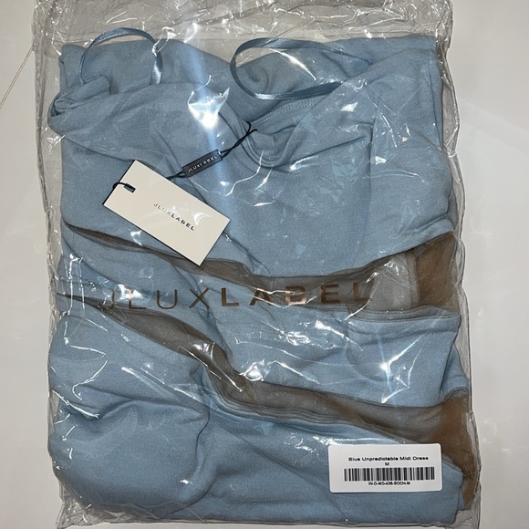 NWT Jluxlabel Unpredictable Blue Midi Dress Size Medium - Picture 6 of 7